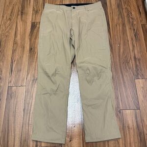 Orvis Fleece Lined Cargo Pants Mens 38x32 Brown Stretch Pockets Straight Leg
